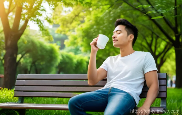 생태적 자아와 도시 환경의 관계 - **Prompt:** A serene moment of an individual (mid-20s, wearing casual jeans and a simple t-shirt) si...