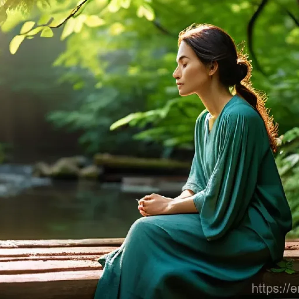 생태적 자아 형성을 위한 전략적 접근법 - **Mindful Observation in an Urban Sanctuary**
A serene woman, in her late 20s, with neatly tied-...
